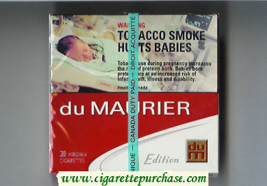Du Maurier Short Size cigarettes wide flat hard box